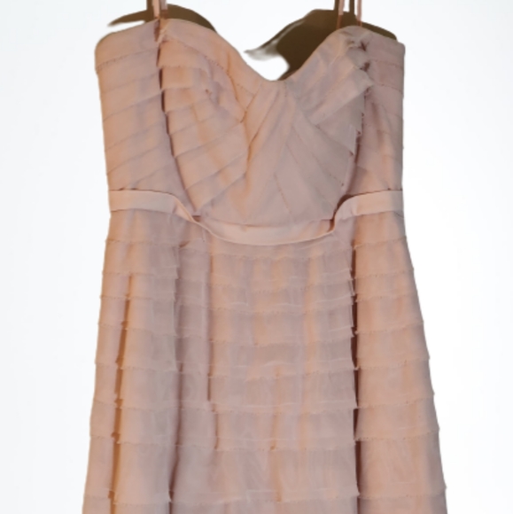 BCBG cocco strapless ruffle tulle dress color pink size 12 - Picture 6 of 9